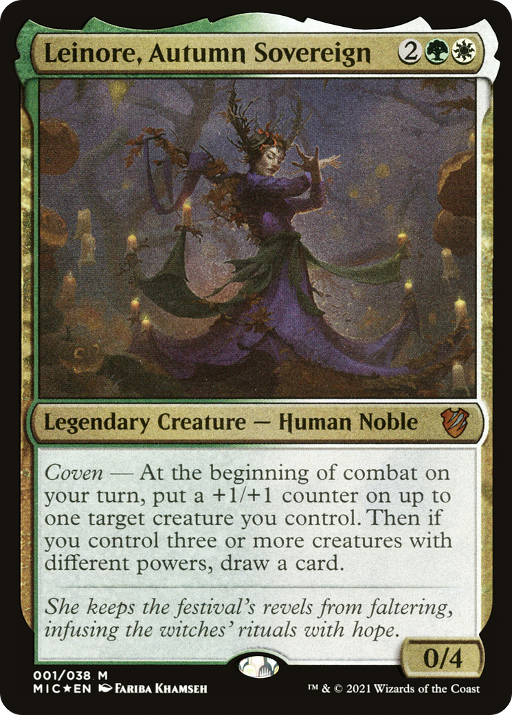 Leinore, Autumn Sovereign (MIC-001) - Midnight Hunt Commander Foil