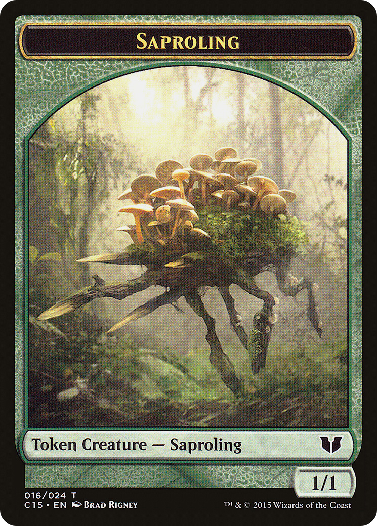 Saproling // Spider Double-Sided Token (C15-16 // 18) - Commander 2015 Tokens