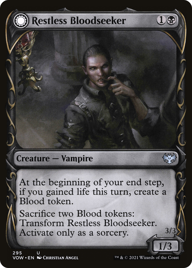 Restless Bloodseeker (Showcase) (VOW-295) - Innistrad: Crimson Vow: (Showcase, Double Faced Transform)