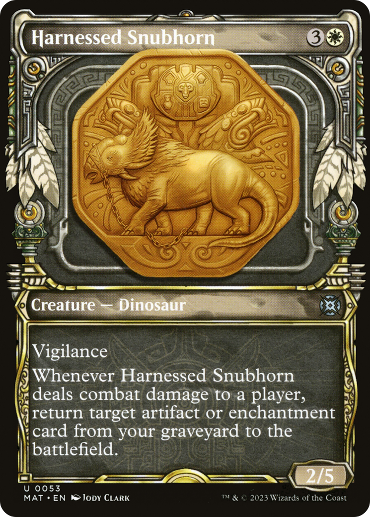 Harnessed Snubhorn (Showcase) (MAT-053) - March of the Machine: The Aftermath: (Showcase) Foil