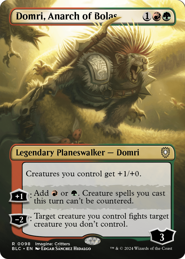 Domri, Anarch of Bolas (Borderless) (BLC-098) - Bloomburrow Commander