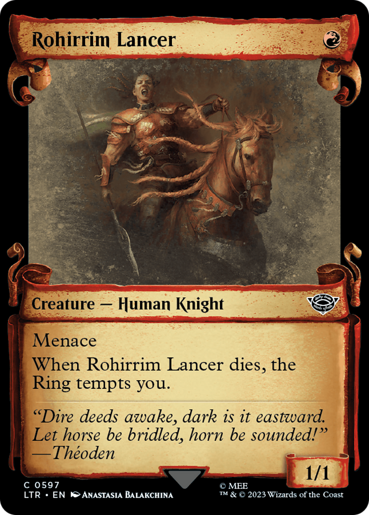 Rohirrim Lancer (Showcase Scrolls) (LTR-597) - The Lord of the Rings: Tales of Middle-earth: (Showcase) Foil