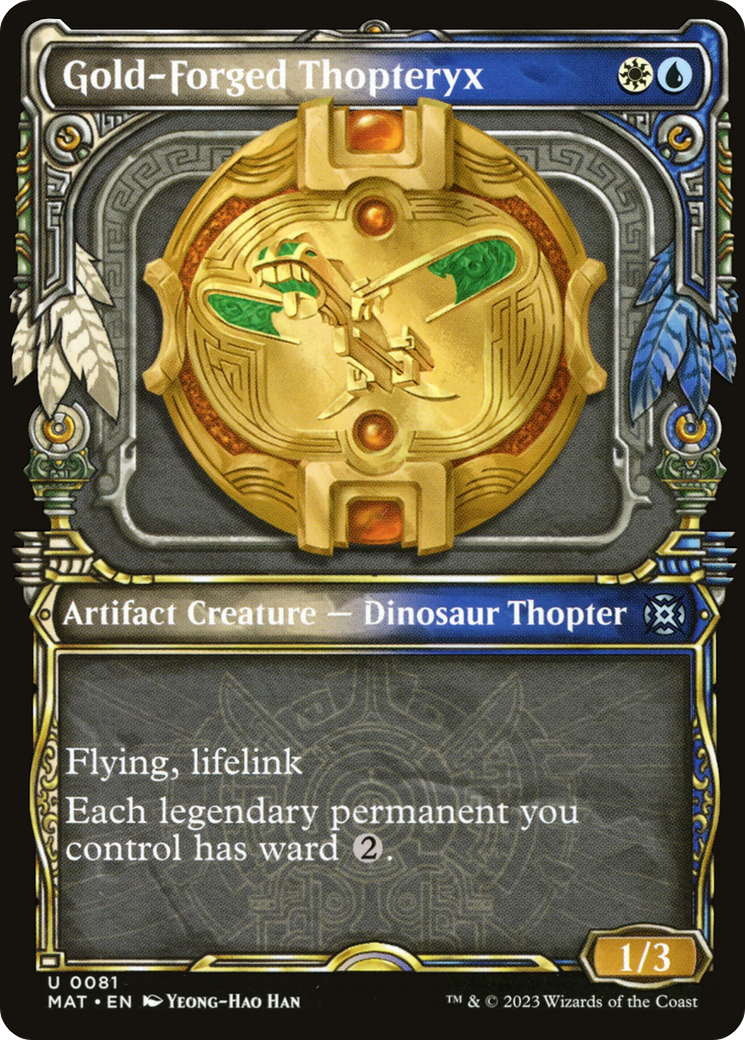 Gold-Forged Thopteryx (Showcase) (MAT-081) - March of the Machine: The Aftermath: (Showcase) Foil