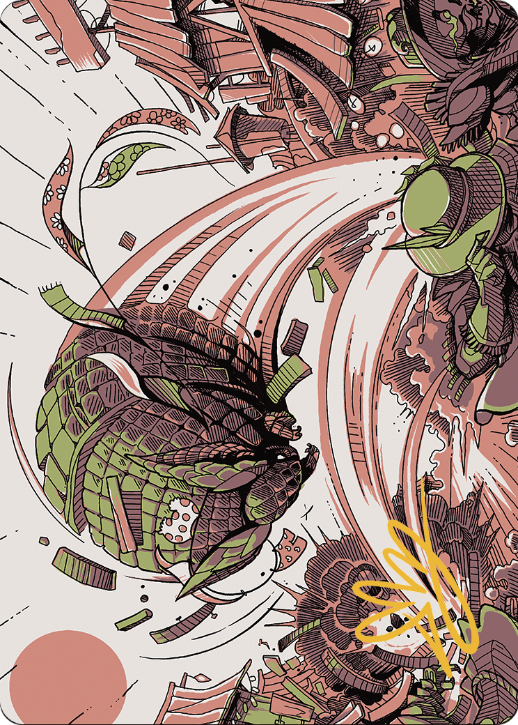 Savage Smash // Savage Smash (AOTJ-047) - Outlaws of Thunder Junction Art Series (Borderless)