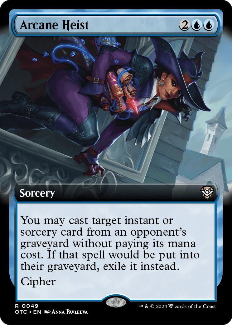 Arcane Heist (Extended Art) (OTC-049) - Outlaws of Thunder Junction Commander: (Extended Art)