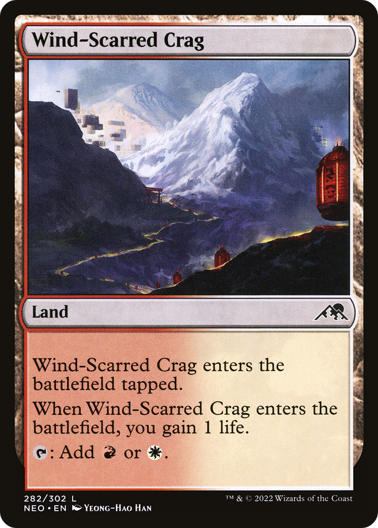 Wind-Scarred Crag (NEO-282) - Kamigawa: Neon Dynasty Foil