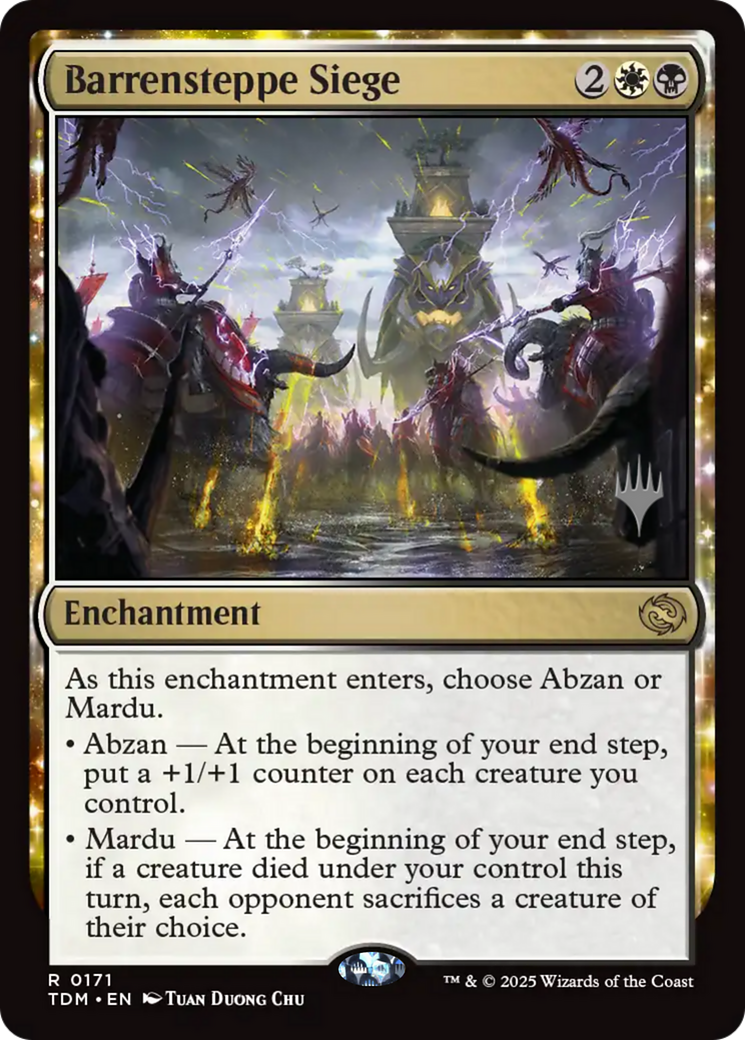 Barrensteppe Siege (PPTDM-171) - Promo Pack: Tarkir: Dragonstorm: (enchantment) Foil