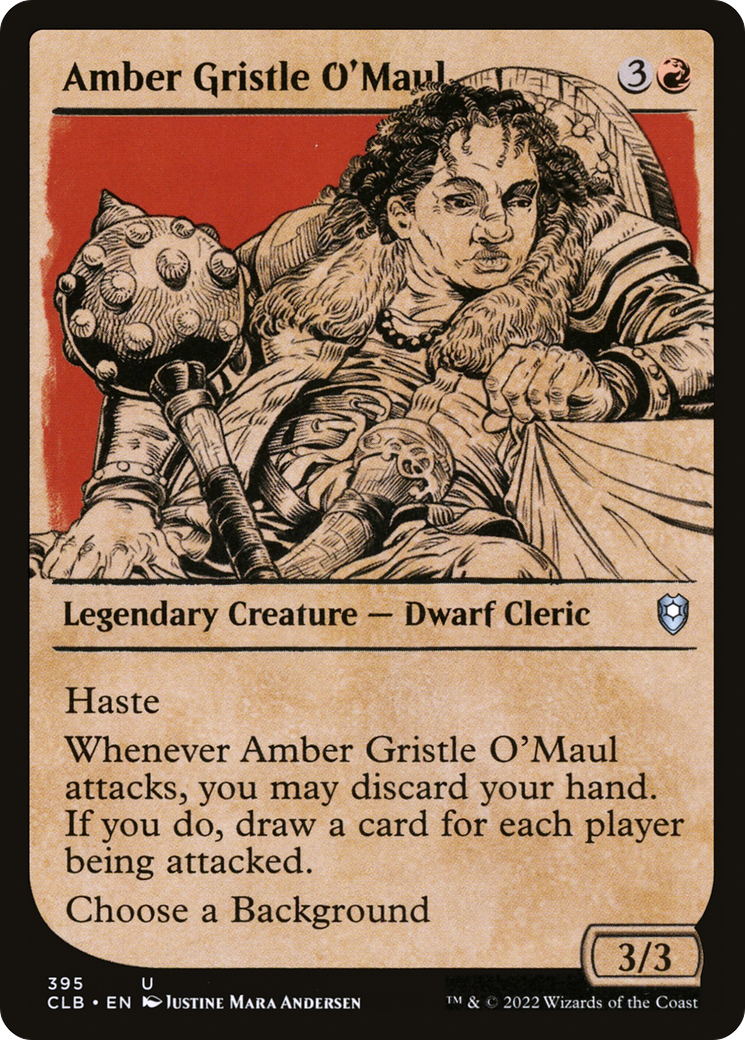 Amber Gristle O'Maul (Showcase) (CLB-395) - Commander Legends: Battle for Baldur's Gate: (Showcase) Foil