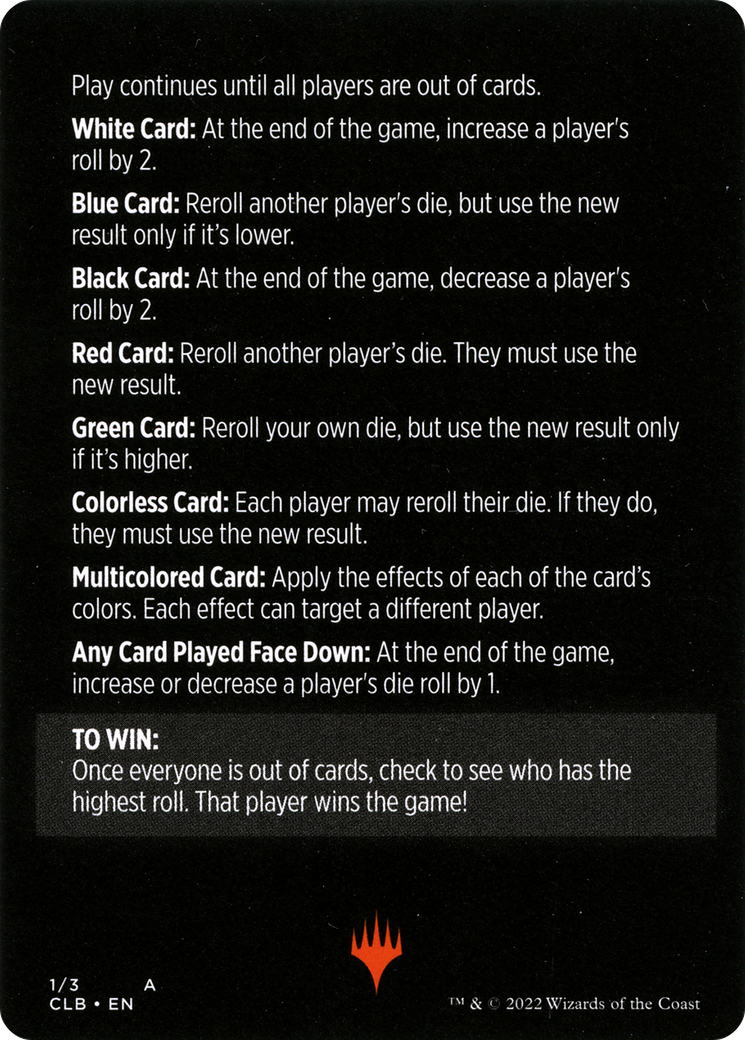 Roll for Initiative // Roll for Initiative (cont'd) (MCLB-001) - Commander Legends: Battle for Baldur's Gate Minigames