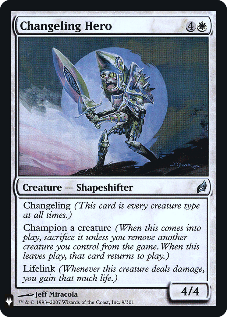 Changeling Hero (PLST-LRW-9) - The List