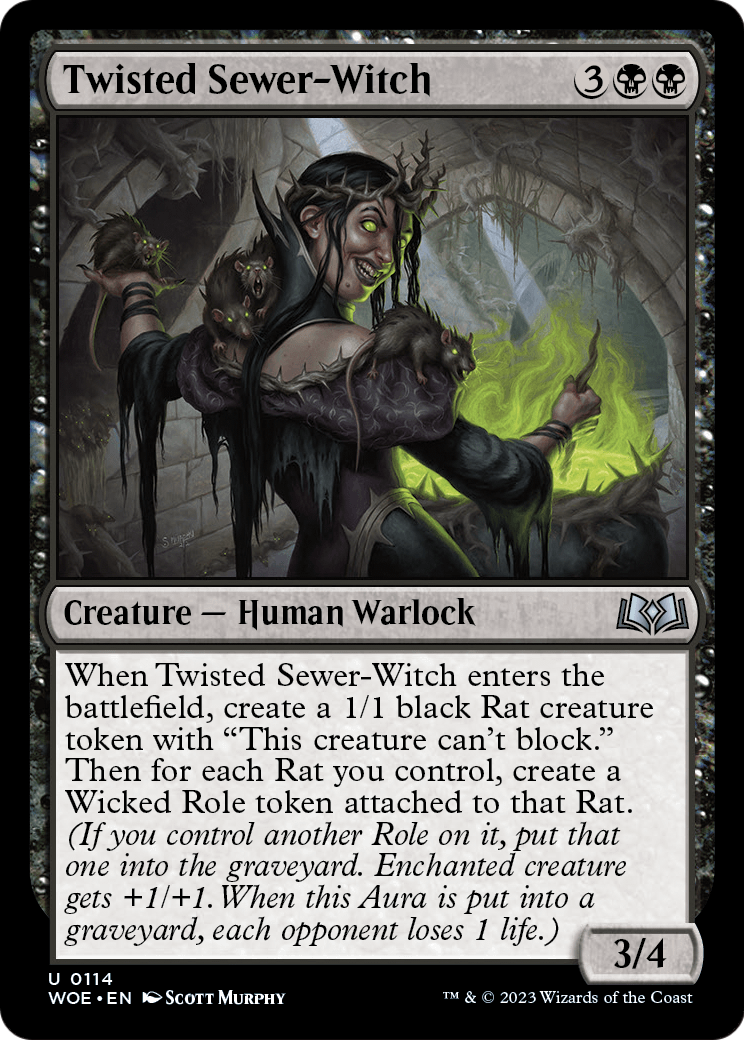 Twisted Sewer-Witch (WOE-114) - Wilds of Eldraine Foil