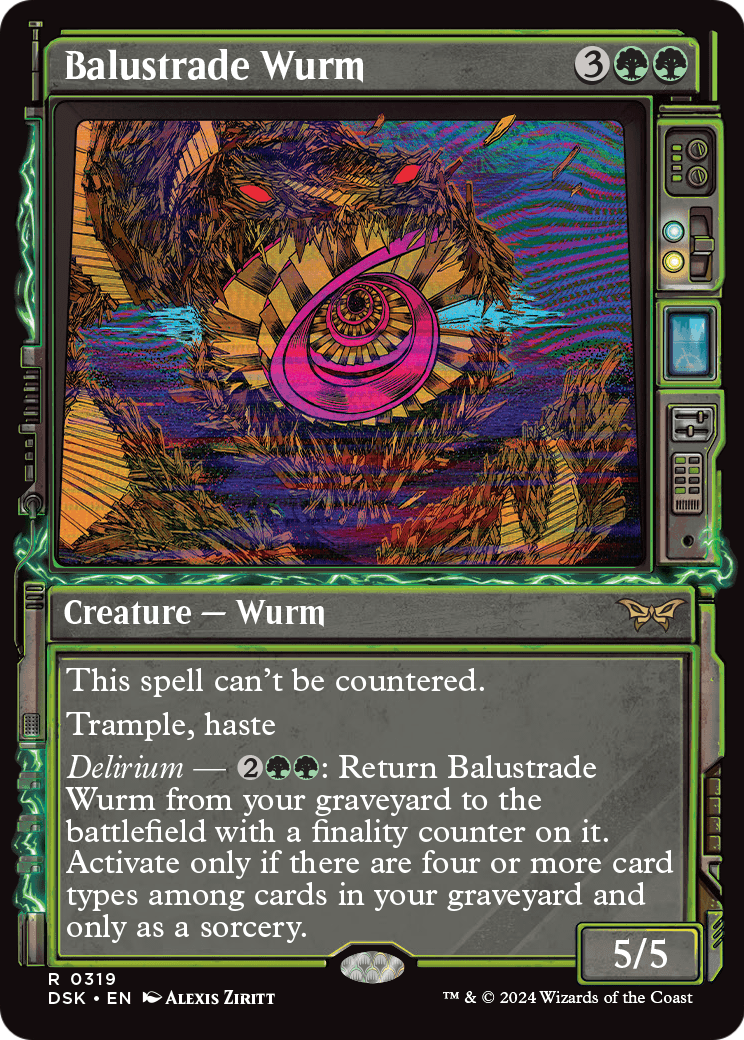 Balustrade Wurm (Showcase) (DSK-319) - Duskmourn: House of Horror: (Showcase) Foil