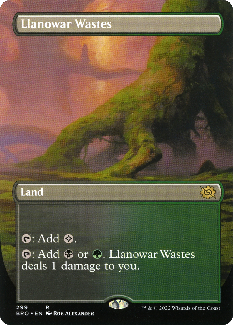 Llanowar Wastes (Borderless) (BRO-299) - The Brothers' War