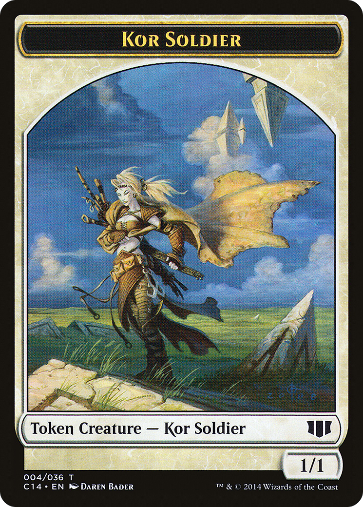 Kor Soldier // Pegasus Double-sided Token (C14-4 // 5) - Commander 2014 Tokens