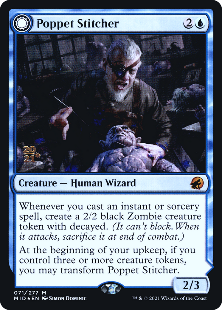 Poppet Stitcher (PRE-71S) - Innistrad: Midnight Hunt Promos: (Double Faced Transform) Foil