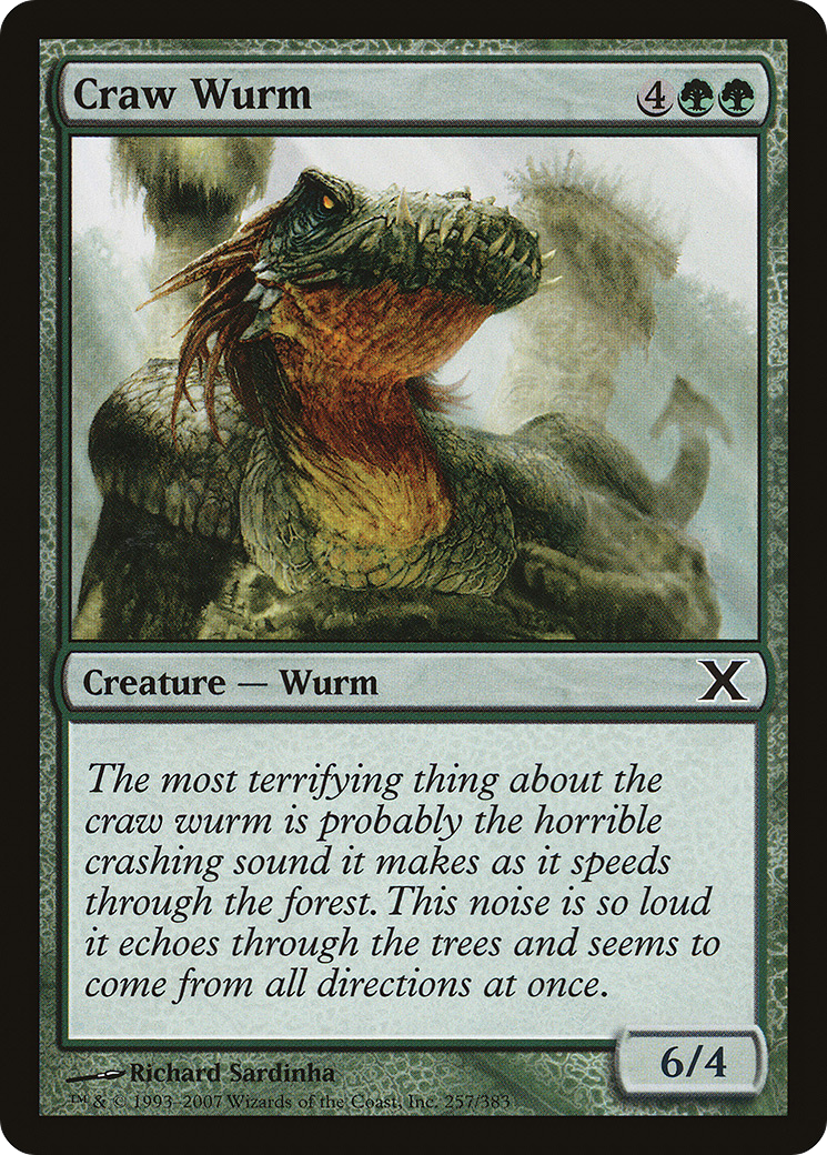 Craw Wurm (10E-257) - Tenth Edition Foil