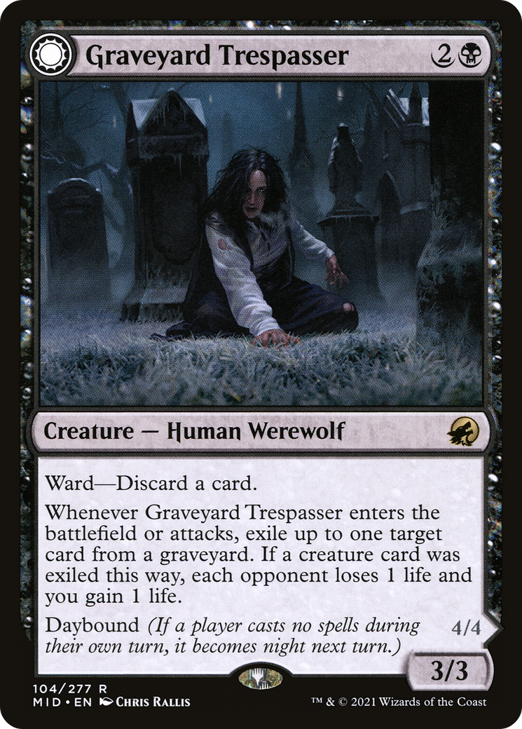 Graveyard Trespasser (MID-104) - Innistrad: Midnight Hunt: (Double Faced Transform) Foil