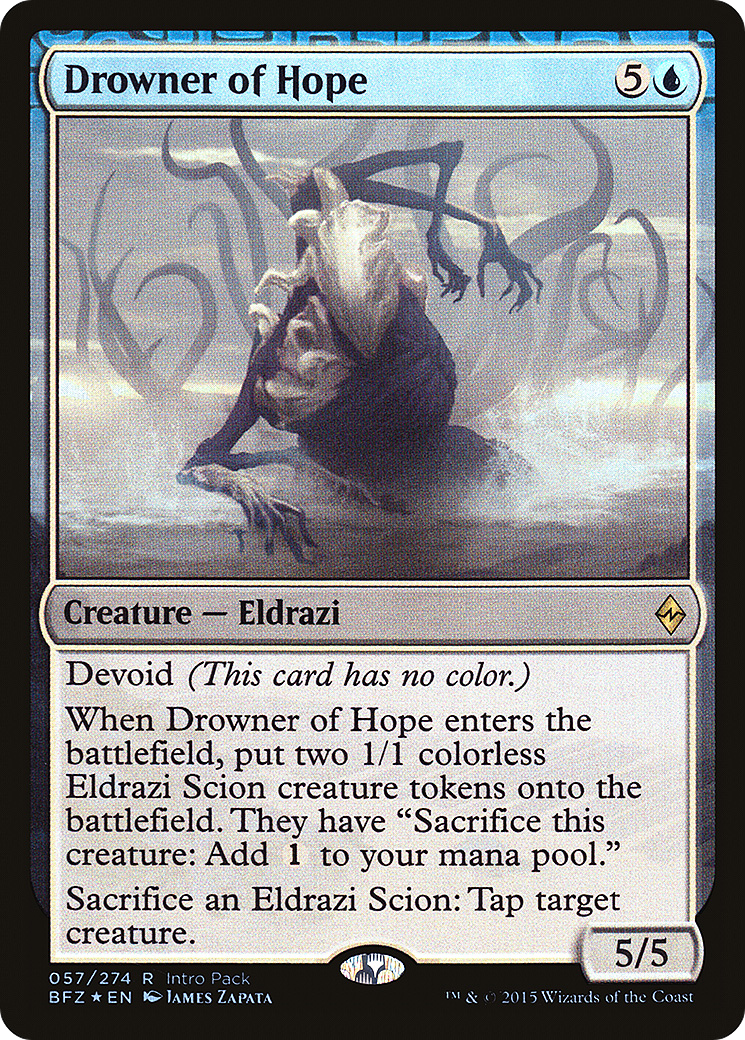 Drowner of Hope (UMP-057) - Battle for Zendikar Promos: (devoid) Foil