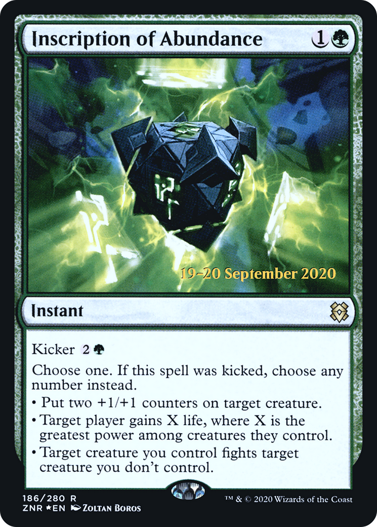 Inscription of Abundance (PRE-186S) - Zendikar Rising Promos Foil