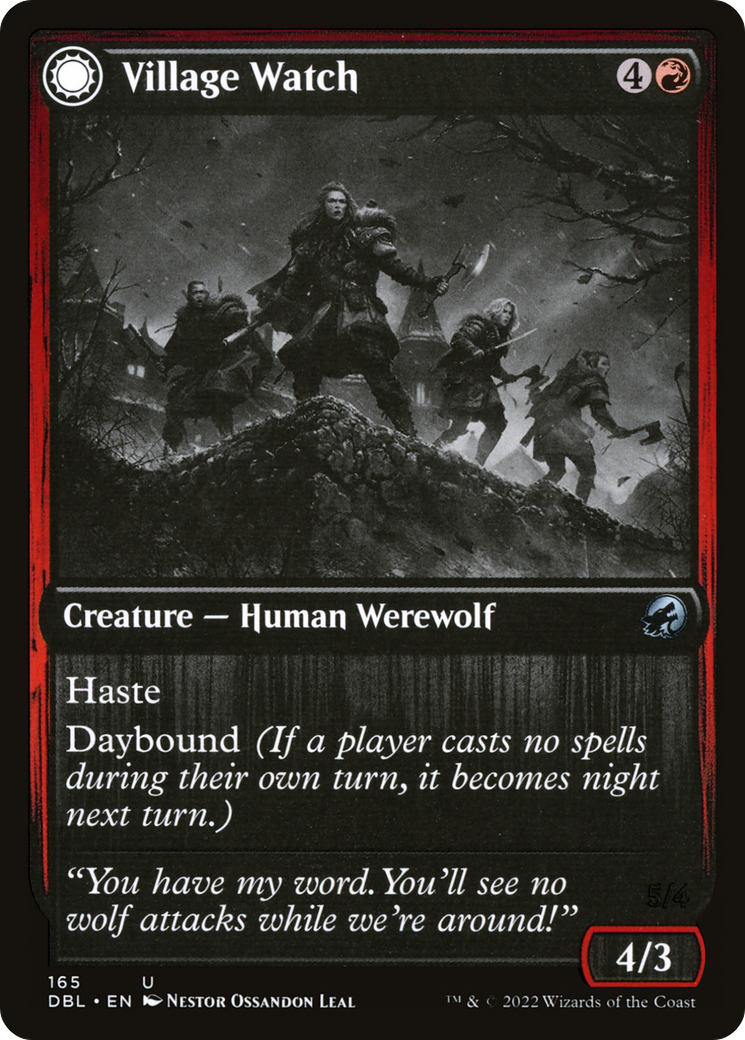 Village Watch (DBL-165) - Innistrad: Double Feature: (Double Faced Transform) Foil