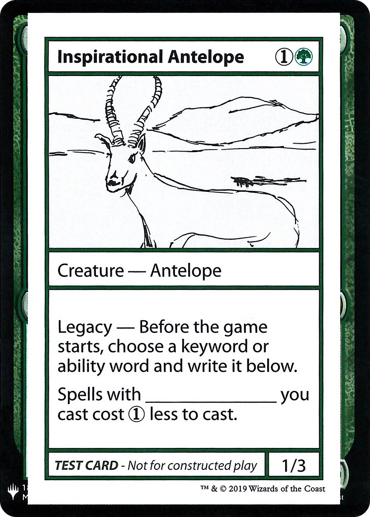 Inspirational Antelope (CMB1-) - Mystery Booster Playtest Cards 2019