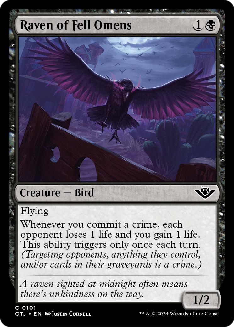 Raven of Fell Omens (OTJ-101) - Outlaws of Thunder Junction Foil