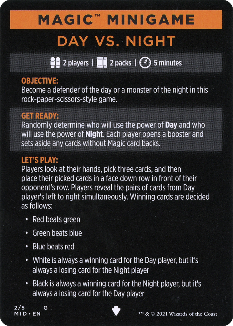 Day Vs. Night // Day vs. Night (cont'd) (MMID-002) - Innistrad: Midnight Hunt Minigames Foil