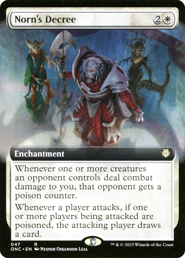 Norn's Decree (Extended Art) (ONC-047) - Phyrexia: All Will Be One Commander: (Extended Art)