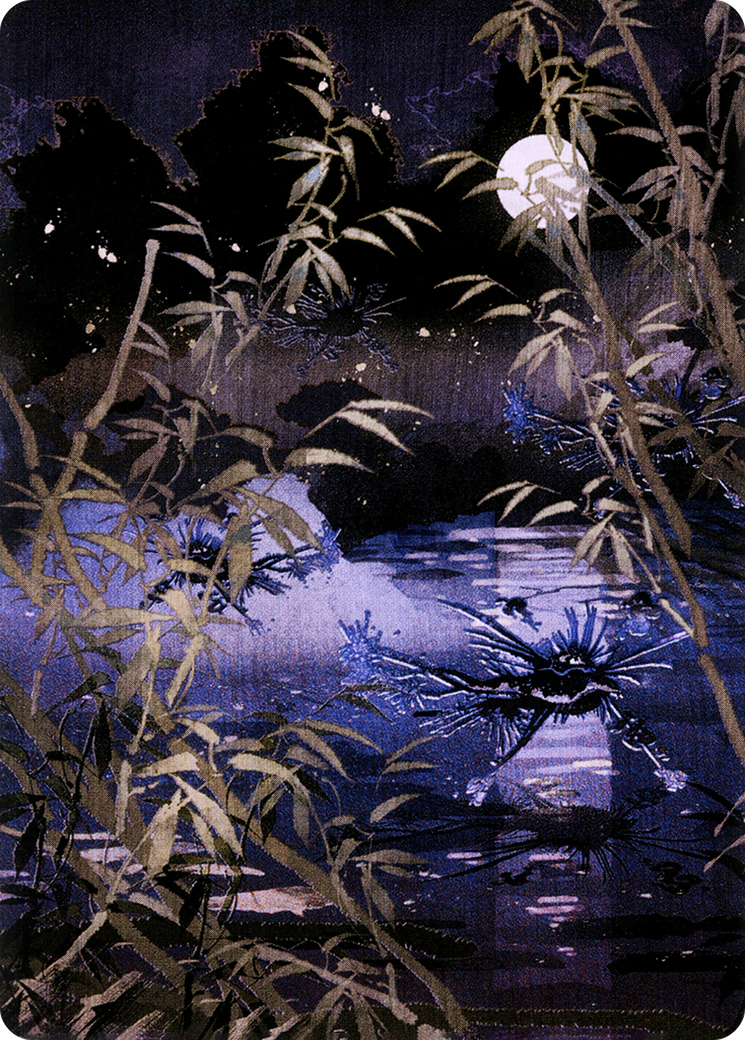 Swamp // Swamp (ANEO-081) - Neon Dynasty Art Series (Borderless) Foil