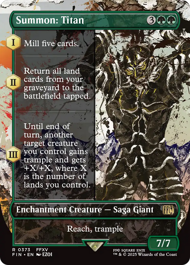 Summon: Titan (Borderless) (FIN-373) - FINAL FANTASY: (enchantment) Foil