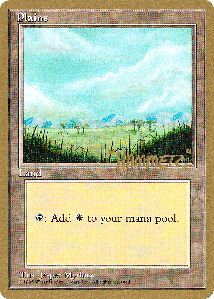 Plains (B) - 1996 Shawn "Hammer" Regnier (4ED) (WCD-) - Pro Tour Collector Set