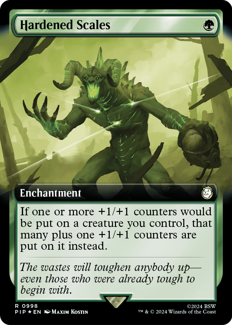 Hardened Scales (Extended Art) (Surge Foil) (PIP-998) - Fallout: (Extended Art) Foil
