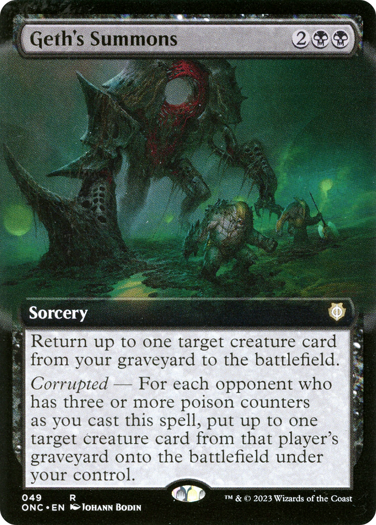 Geth's Summons (Extended Art) (ONC-049) - Phyrexia: All Will Be One Commander: (Extended Art) Foil