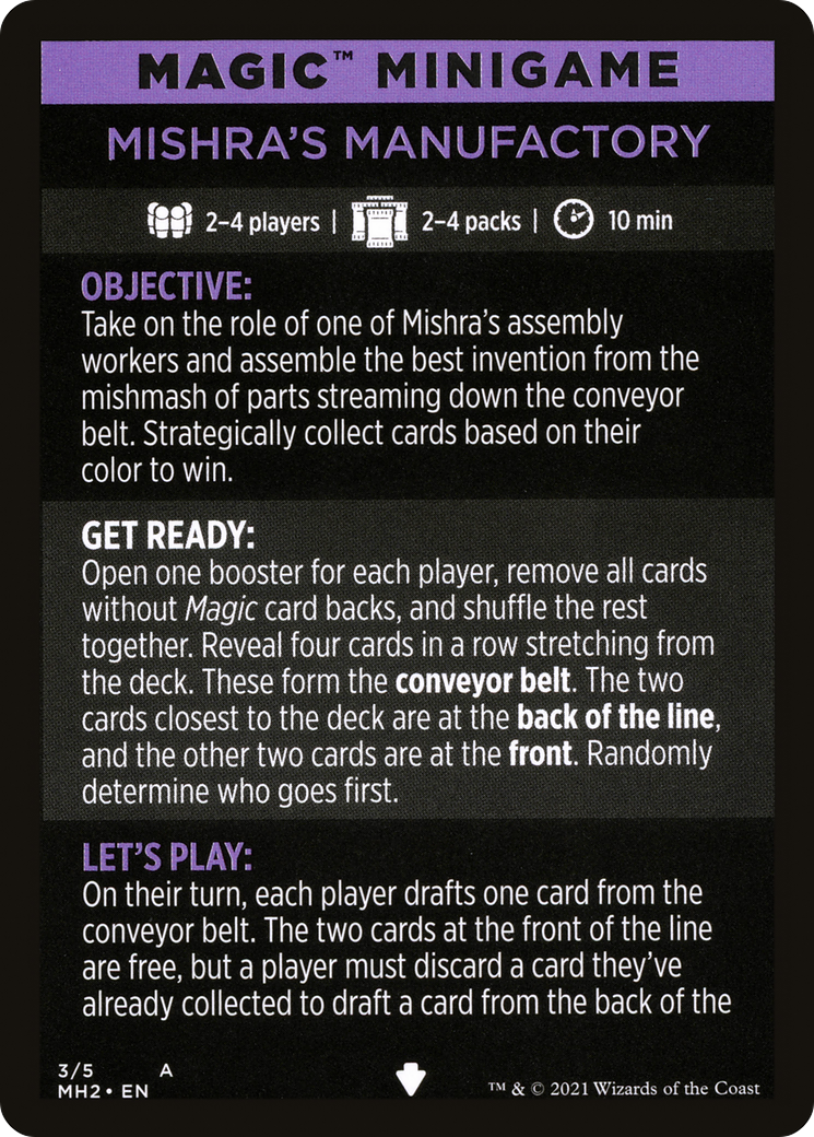 Mishra's Manufactory // Mishra's Manufactory (cont'd) (MMH2-003) - Modern Horizons 2 Minigames Foil