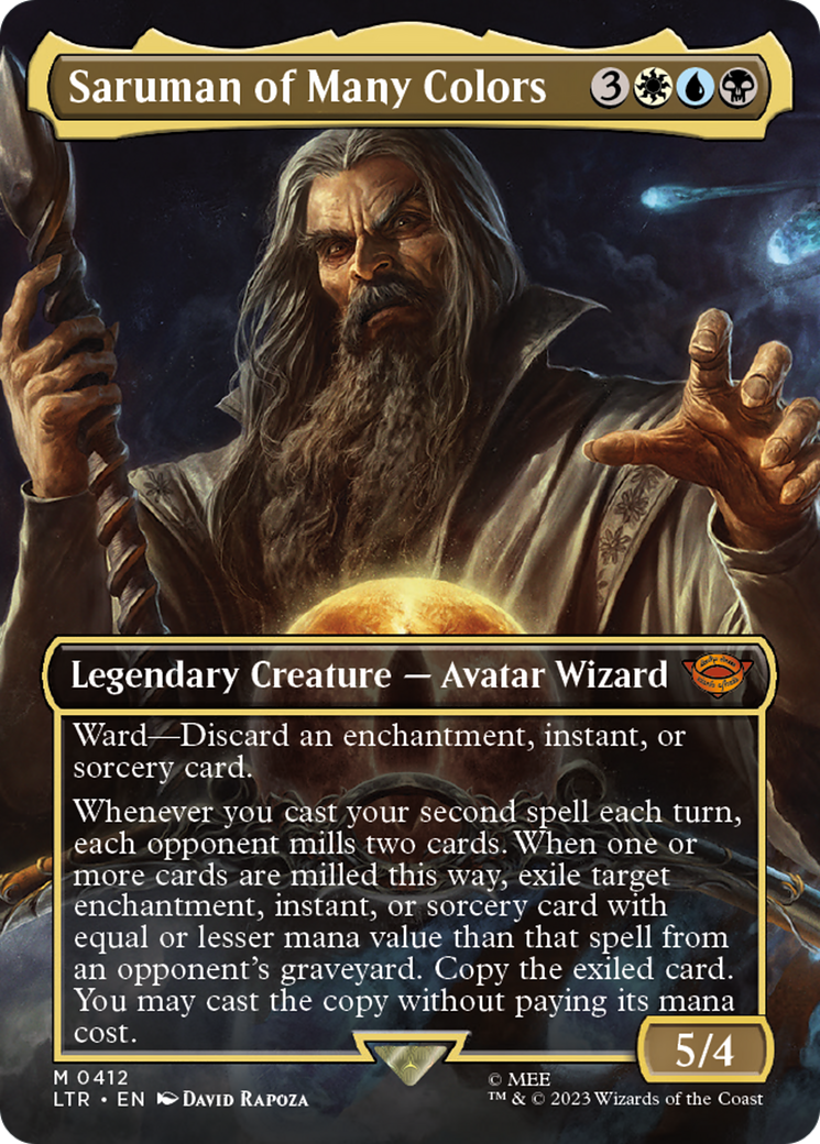 Saruman of Many Colors (Borderless) (LTR-412) - The Lord of the Rings: Tales of Middle-earth Foil