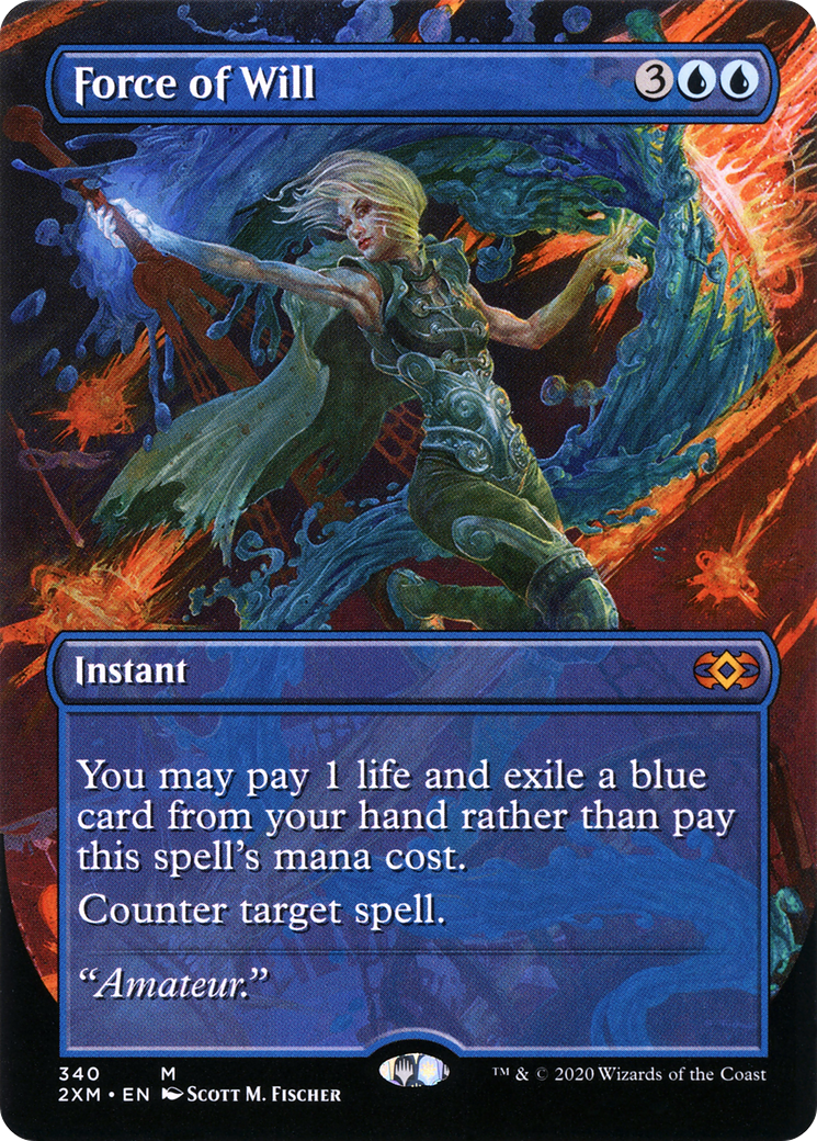 Force of Will (Borderless) (2XM-340) - Double Masters Foil