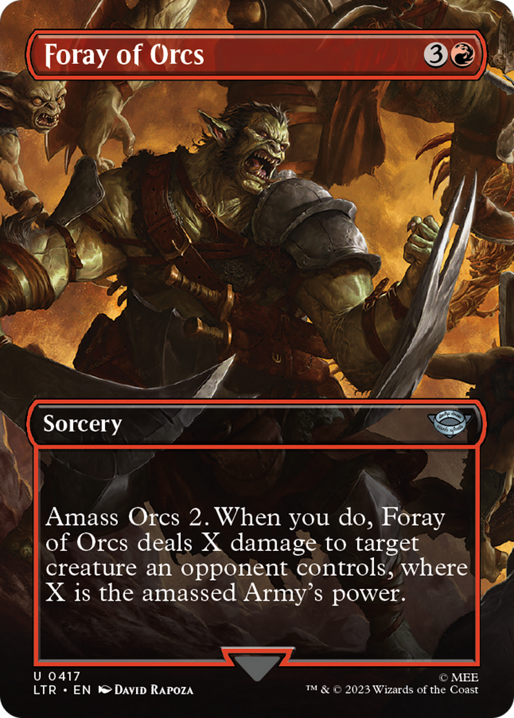 Foray of Orcs (Borderless) (LTR-417) - The Lord of the Rings: Tales of Middle-earth Foil
