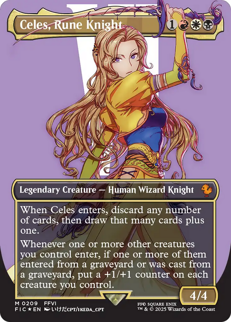 Celes, Rune Knight (Borderless) (Surge Foil) (FIC-209) - Commander: FINAL FANTASY Foil