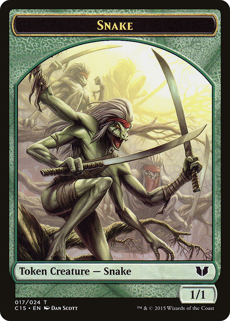 Snake (017) // Saproling Double-Sided Token (C15-17 // 16) - Commander 2015 Tokens