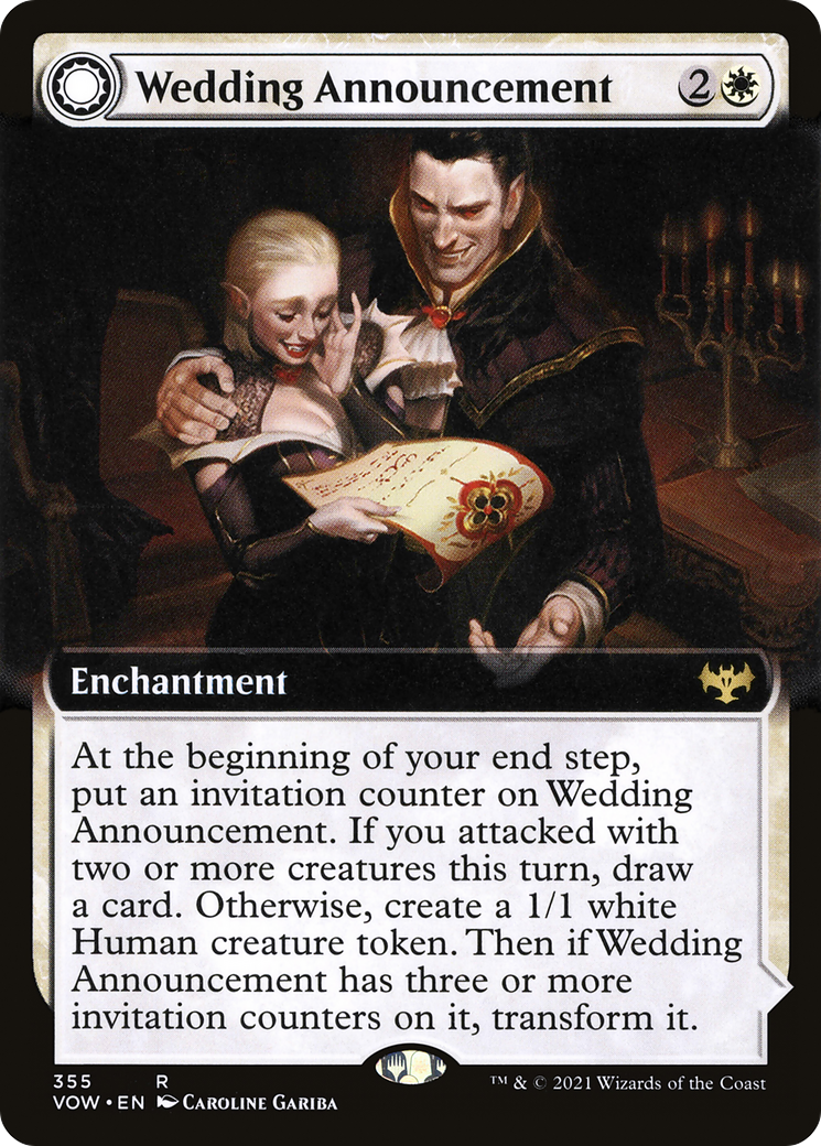 Wedding Announcement (Extended Art) (VOW-355) - Innistrad: Crimson Vow: (Extended Art, Double Faced Transform) Foil
