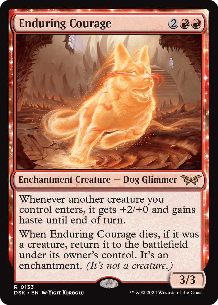 Enduring Courage (DSK-133) - Duskmourn: House of Horror: (enchantment) Foil