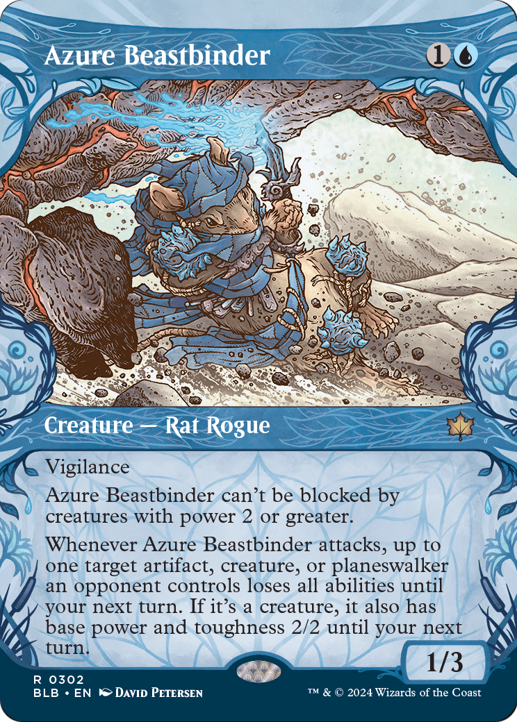 Azure Beastbinder (Showcase) (BLB-302) - Bloomburrow: (Showcase) (Borderless) Foil