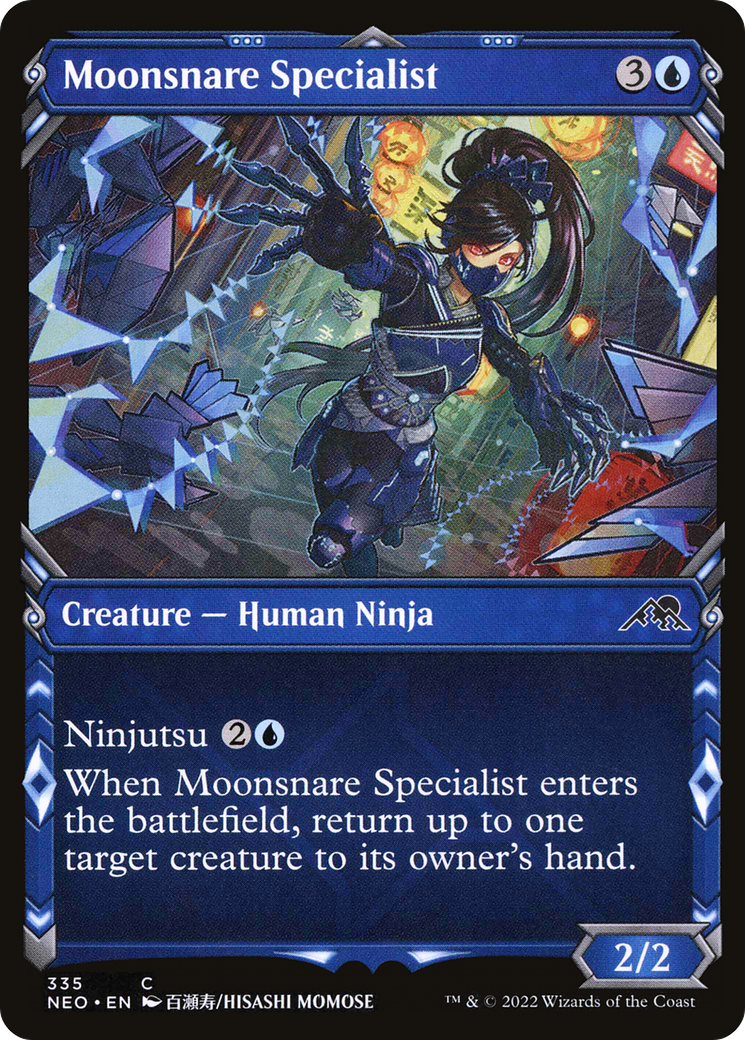Moonsnare Specialist (Showcase) (NEO-335) - Kamigawa: Neon Dynasty: (Showcase) Foil