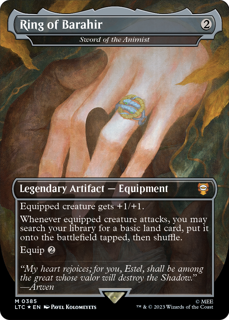 Ring of Barahir - Sword of the Animist (Surge Foil) (LTC-385) - Tales of Middle-earth Commander / Ring of Barahir (Borderless) Foil