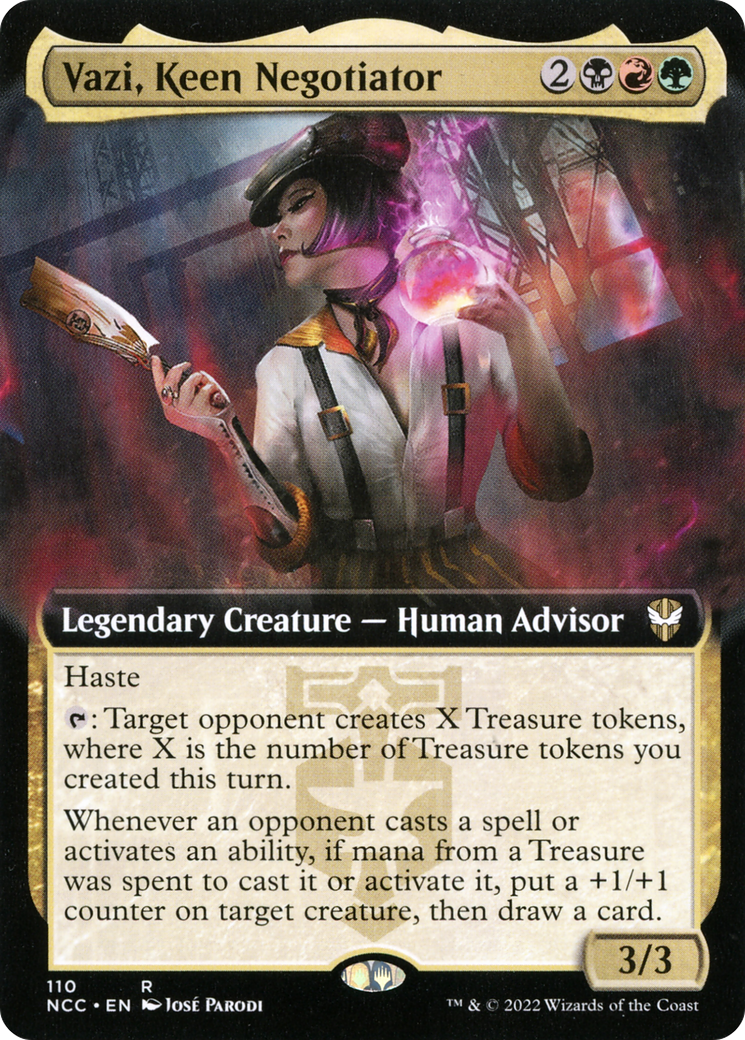 Vazi, Keen Negotiator (Extended Art) (NCC-110) - New Capenna Commander: (Extended Art)