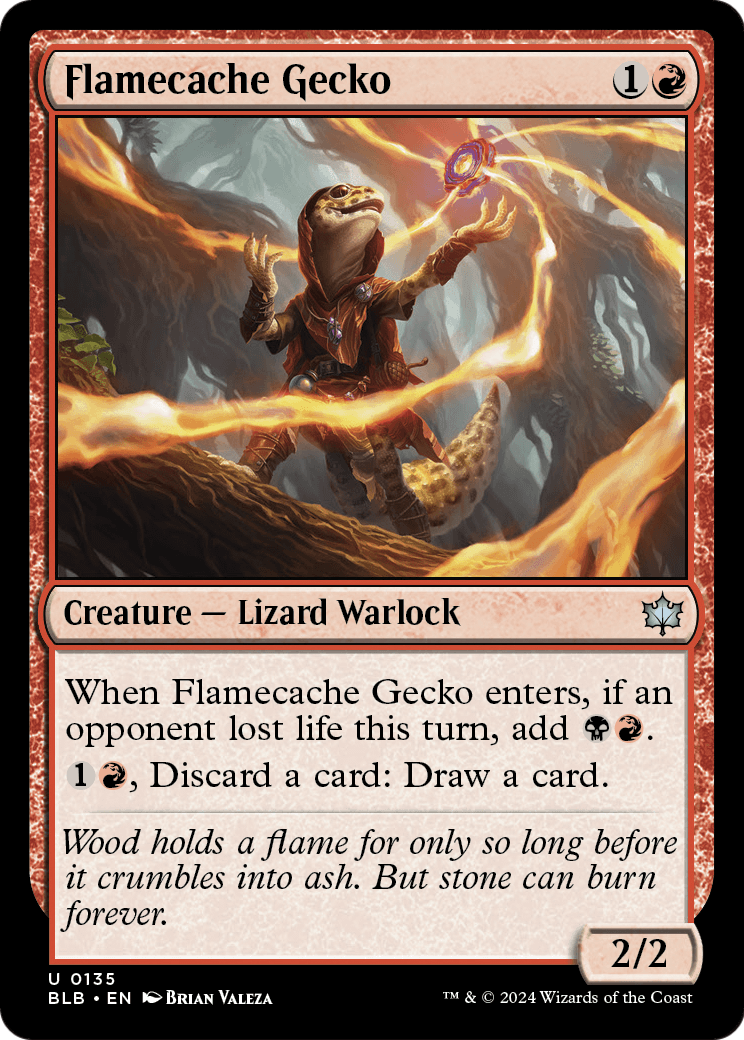 Flamecache Gecko (BLB-135) - Bloomburrow Foil